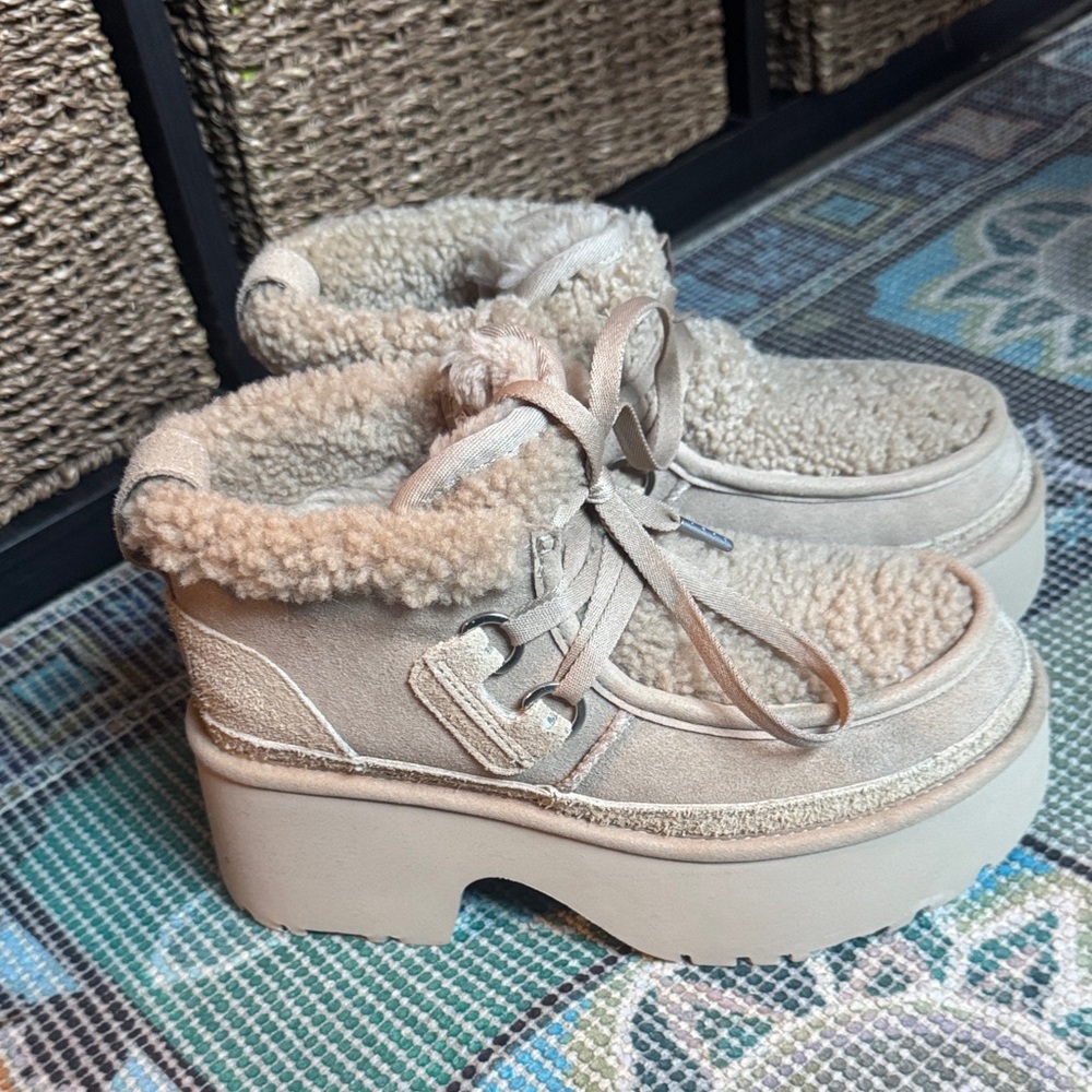 Ugg Cream Shearling Platform Boots - image 1